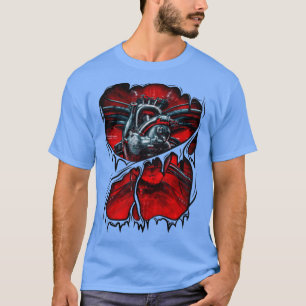 Gamer Robot Metaal Anatomisch Hart Halloween Kostu T-shirt
