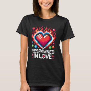 Gamer Romance Videogames Hart Pixel Art Gaming P T-shirt