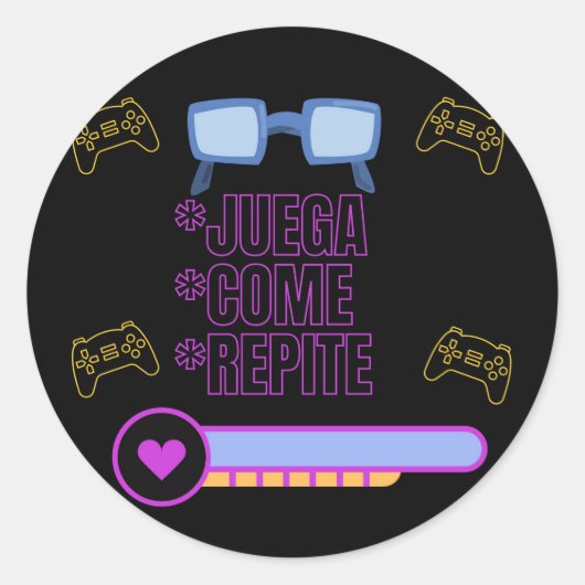 gamer  ronde sticker (Voorkant)