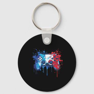 Gamer - Rood Wit Blauw 4 juli Videospel 1 Sleutelhanger