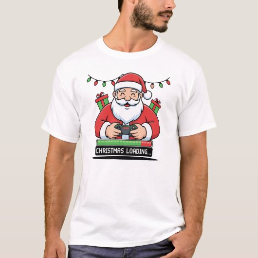 Gamer Santa Loading Christmas Hoodie & Tee T-shirt (Voorkant)