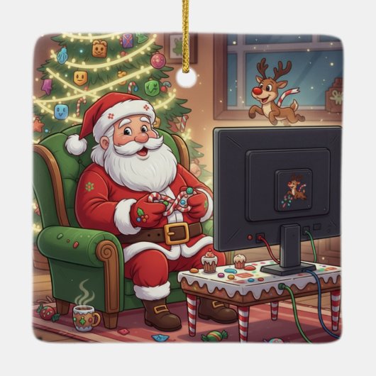Gamer Santa Ornament (Achterkant)