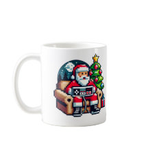 Gamer Santa Pixel Art Retro Kerstmis