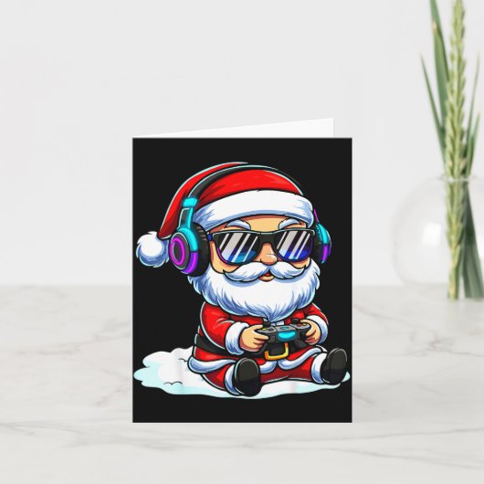 Gamer Santa Video Game Christmas Gaming  Kaart (Voorkant)