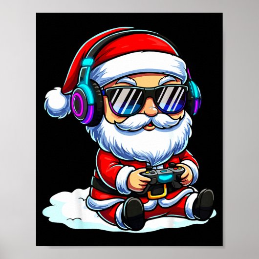 Gamer Santa Video Game Christmas Gaming  Poster (Voorkant)