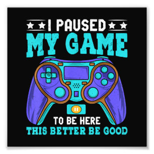 Gamer Shirt Boys Mannen Kinder Tieners pauzeerde m Foto Afdruk