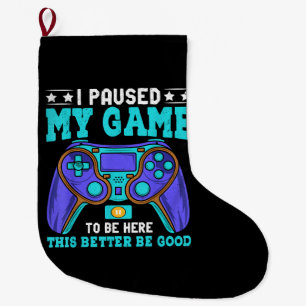 Gamer Shirt Boys Mannen Kinder Tieners pauzeerde m Grote Kerstsok
