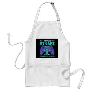 Gamer Shirt Boys Mannen Kinder Tieners pauzeerde m Standaard Schort