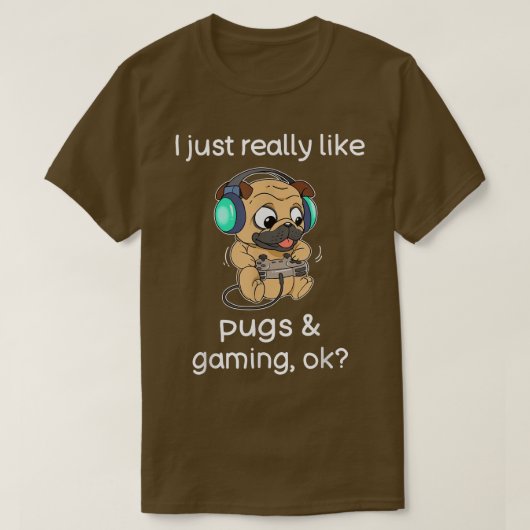 Gamer Shirt Funny Pug Lover Video Games Dog Pug Ga (Design voorkant)