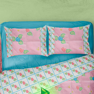 Gamer Sims 2 Pastel Pink Floral Cartoon Kussensloop