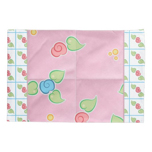 Gamer Sims 2 Pastel Pink Floral Cartoon Kussensloop (Achterkant)