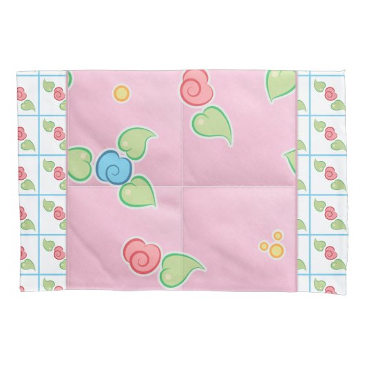 Gamer Sims 2 Pastel Pink Floral Cartoon Kussensloop (Voorkant)