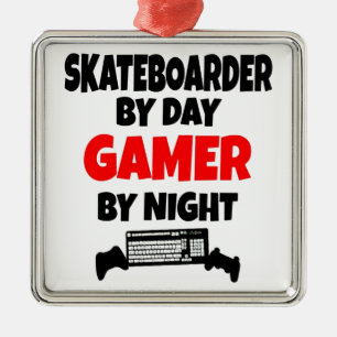 Gamer Skateboarder Metalen Ornament