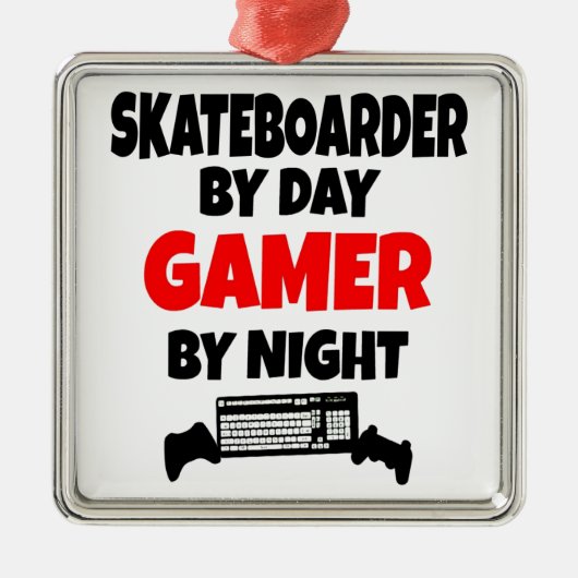 Gamer Skateboarder Metalen Ornament (Voorkant)