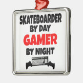Gamer Skateboarder Metalen Ornament (Links)