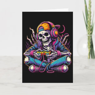 Gamer Skelet Halloween Meisjes Tieners Vrouwen Vid Kaart