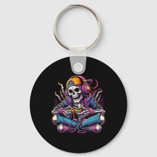 Gamer Skelet Halloween Meisjes Tieners Vrouwen Vid Sleutelhanger