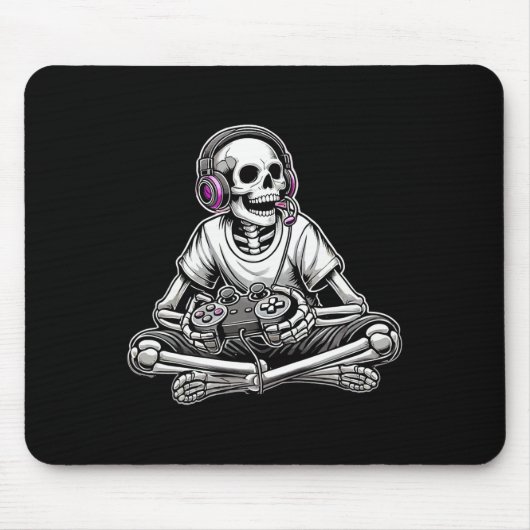 Gamer Skelet Halloween  Muismat (Voorkant)