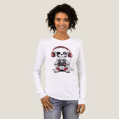 Gamer Skeleton - Grappig Halloween Gaming Tri-Blend Shirt (Voorkant)