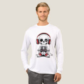 Gamer Skeleton - Grappig Halloween Gaming Tri-Blend Shirt (Voorkant)