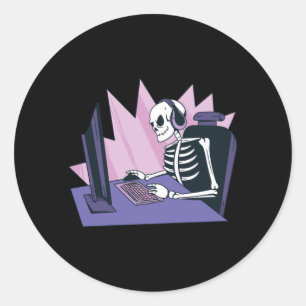 GAMER SKELETON RONDE STICKER
