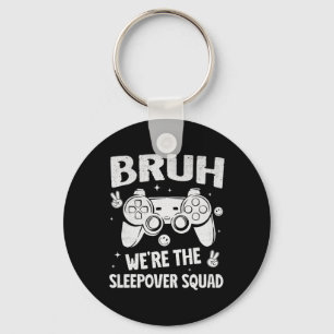 Gamer slaapfeestje voor jongens grappige broer sla sleutelhanger