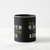 Gamer slaapt nooit Black Gamer Coffee Mok (Midden)