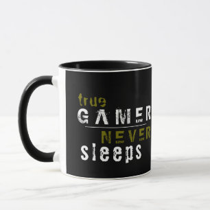 Gamer slaapt nooit Zwarte Gamer Koffiemok Mok