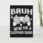 Gamer Sleepover Party For Boys Funny Bruh Slumber  Kaart (Voorkant)