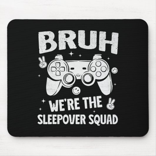 Gamer Sleepover Party For Boys Funny Bruh Slumber Muismat (Voorkant)