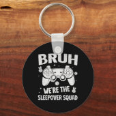 Gamer Sleepover Party For Boys Funny Bruh Slumber  Sleutelhanger (Voorkant)
