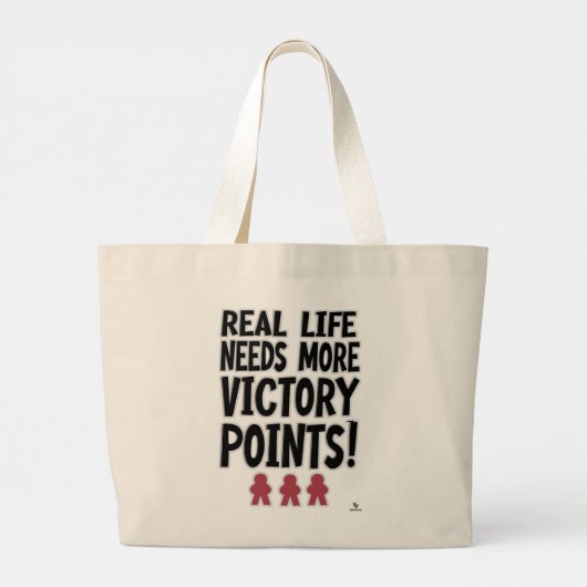 Gamer Slogan Real Life Victory Points Board Grote Tote Bag (Achterkant)