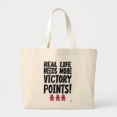 Gamer Slogan Real Life Victory Points Board Grote Tote Bag (Voorkant)