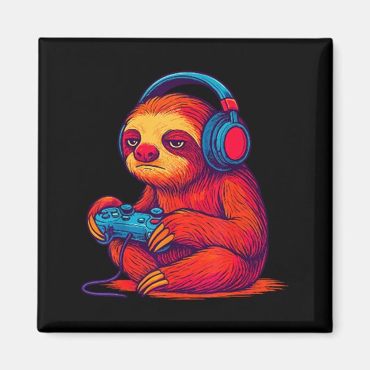 Gamer Sloth  Magneet (Voorkant)