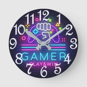 Gamer Speel en Win Ronde Klok