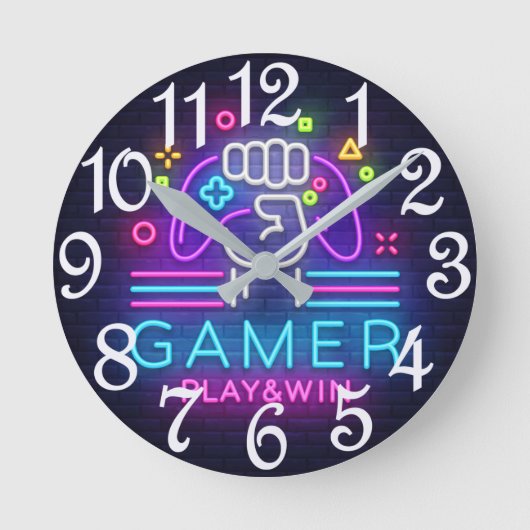 Gamer Speel en Win Ronde Klok (Voorkant)