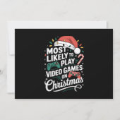 Gamer speelt waarschijnlijk videogames met kerst feestdagenkaart (Voorkant)