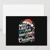 Gamer speelt waarschijnlijk videogames met kerst feestdagenkaart (Voorkant / Achterkant)