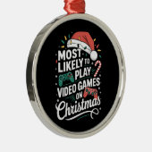 Gamer speelt waarschijnlijk videogames met kerst metalen ornament (Rechts)