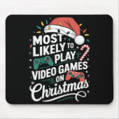 Gamer speelt waarschijnlijk videogames met kerst muismat (Voorkant)