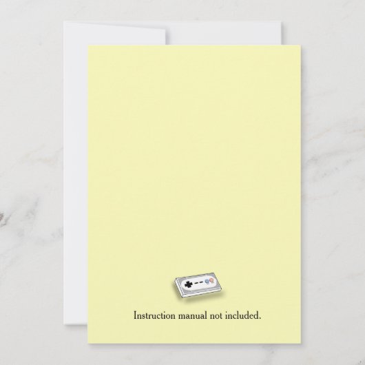 Gamer Speler 3 Baby Shower Geslacht Reveal Uitnodi Kaart (Achterkant)