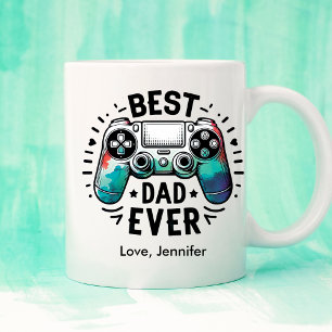 Gamer Speler Beste Papa Vaderdag Gepersonaliseerd Koffiemok
