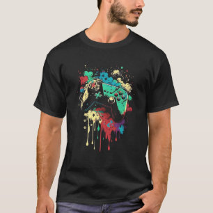Gamer Splash Gaming Console Retro Game Console Spe T-shirt