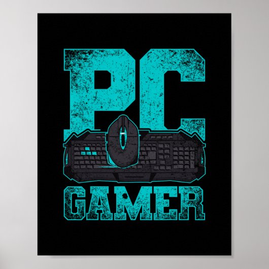 Gamer Sport Computer Games Speler Cadeau Pc Gaming Poster (Voorkant)