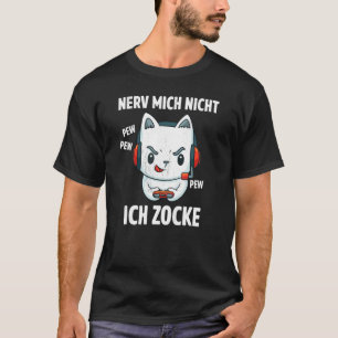 Gamer Spreuken Kat Nerv Nicht Bin Am Zocken Gaming T-shirt