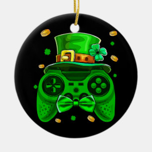 Gamer St Patricks Day Irish Controller Video Game Keramisch Ornament