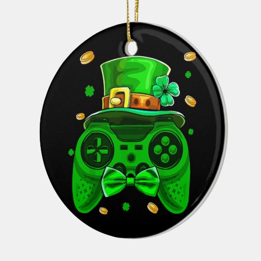 Gamer St Patricks Day Irish Controller Video Game Keramisch Ornament (Links)