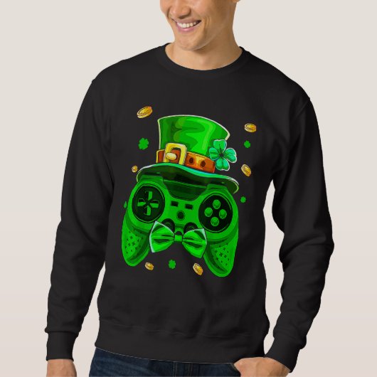 Gamer St Patricks Day Irish Controller Video Game Trui (Voorkant)
