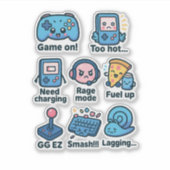 Gamer Sticker Pack op maat gesneden vinyl Stickers (Voorkant)