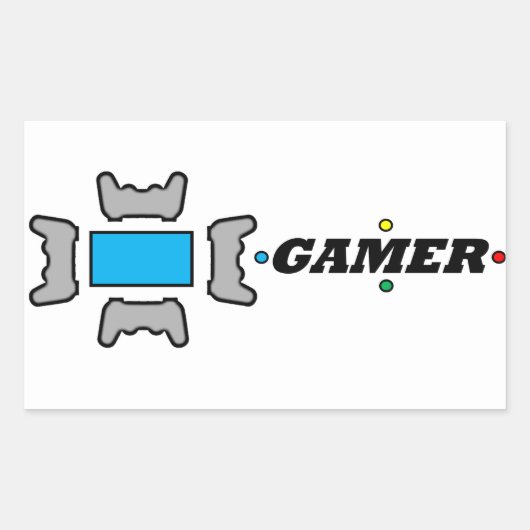 GAMER-Sticker Rechthoekige Sticker (Voorkant)